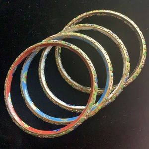 Vintage Bracelet Bundle! Cloisonné Enamel Bangles